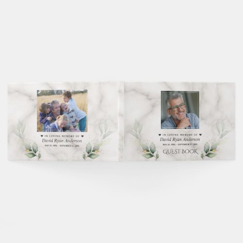 Celebration of Life Man Photo Funeral Memorial  Guest Book