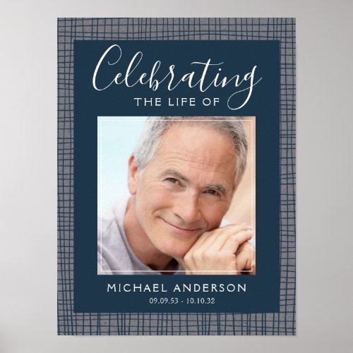 Celebration of Life Masculine Funeral Welcome Sign