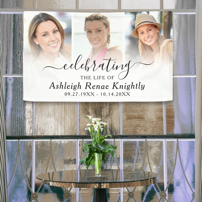 Celebration of Life Memorial 3 Photo Banner (Creator Uploaded)
