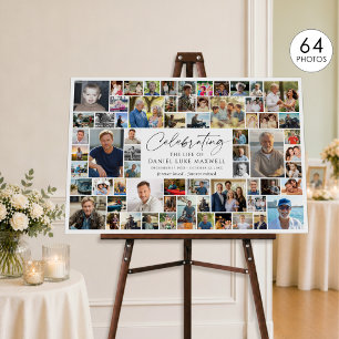 Celebration of Life Memorial 64 Photo Collage Foam Board