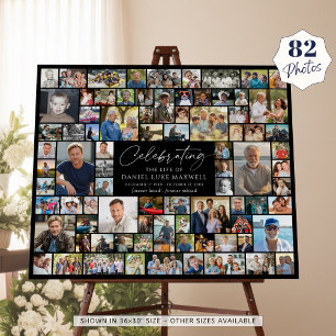 Celebration of Life Memorial 82 Photo Collage Foam Board