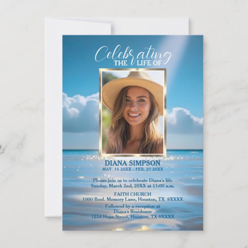 Celebration of Life Memorial Beach Ocean & Poem