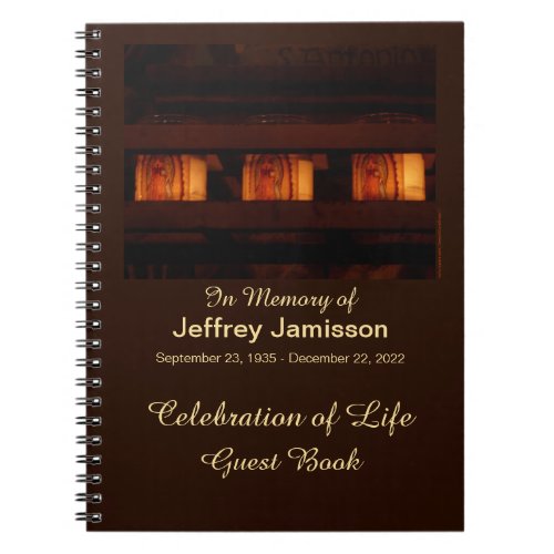 Celebration of Life Memorial Candles Name Spiral Notebook