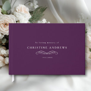 Celebration of Life Memorial–Elegant Minimal Guest Book