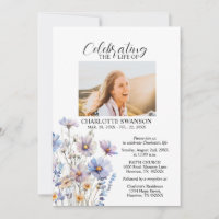 Celebration of Life Memorial Flowers Photo & Poem
