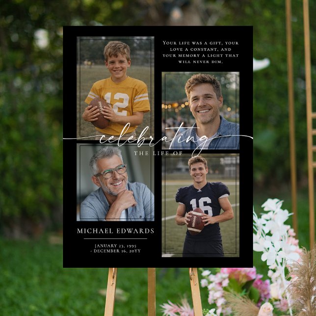 Celebration of Life | Memorial Funeral 4 Photo Foam Board (Creator Uploaded)