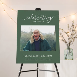 Celebration of Life Memorial Funeral Photo  Foam Board