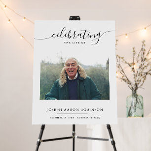 Celebration of Life Memorial Funeral Photo  Foam Board