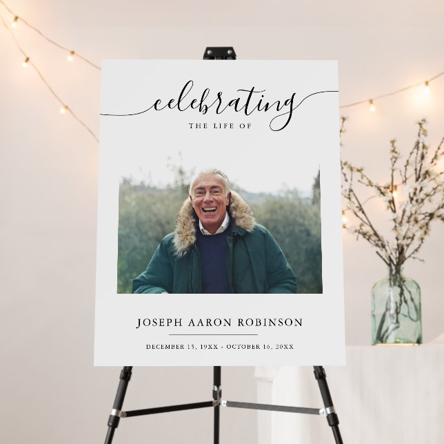 Celebration of Life Memorial Funeral Photo  Foam Board (In Situ (Stand))