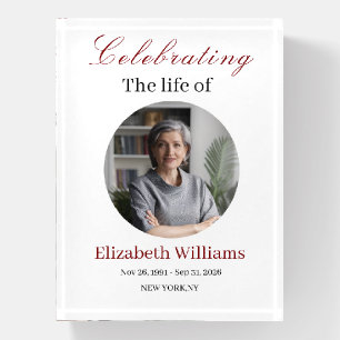 Celebration of Life Memorial Funeral Photo Foam Paperweight