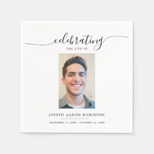 Celebration of Life Memorial Funeral Photo Napkins