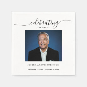 Celebration of Life Memorial Funeral Photo Napkins