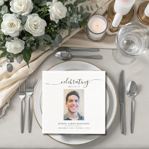 Celebration of Life Memorial Funeral Photo Napkins