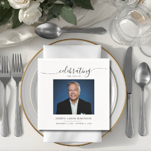Celebration of Life Memorial Funeral Photo Napkins
