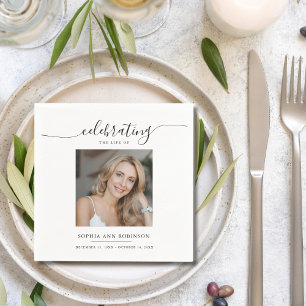 Celebration of Life Memorial Funeral Photo Napkins