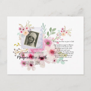 Celebration of Life Memorial Gift  ADD PHOTO VERSE Postcard