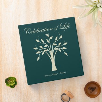 Celebration Of Life Memorial Guest Book 3 Ring Binder by Sideview at Zazzle
