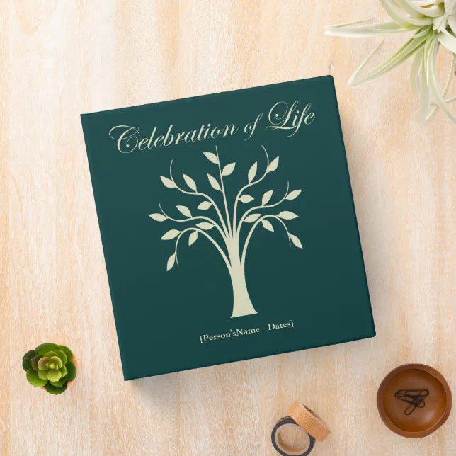 Celebration of Life Memorial Guest Book 3 Ring Binder | Zazzle