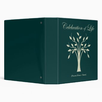 Celebration of Life Memorial Guest Book 3 Ring Binder | Zazzle