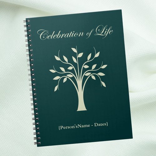 Celebration of Life Memorial Guest Register Notebook