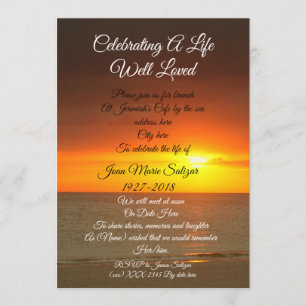 "Celebration of Life"  memorial invitation