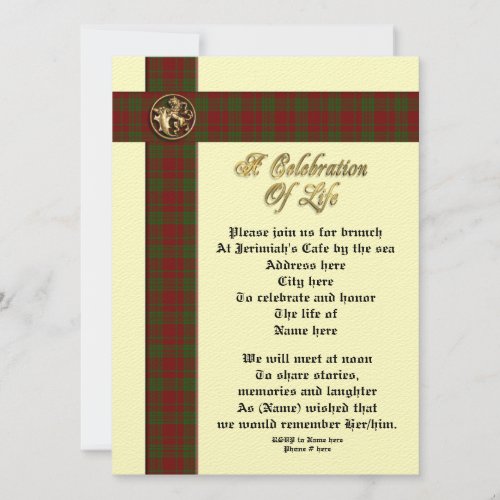 Celebration of life memorial invitation for man