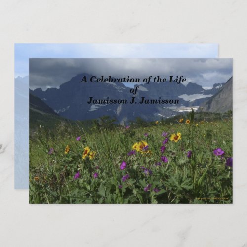 Celebration of Life Memorial Mountain Wildflower Invitation