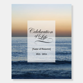 Celebration of Life Memorial Peaceful Ocean sign