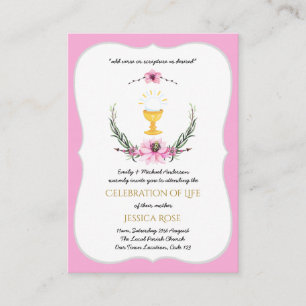 Celebration of Life, Memorial, Prayer Card - Mini