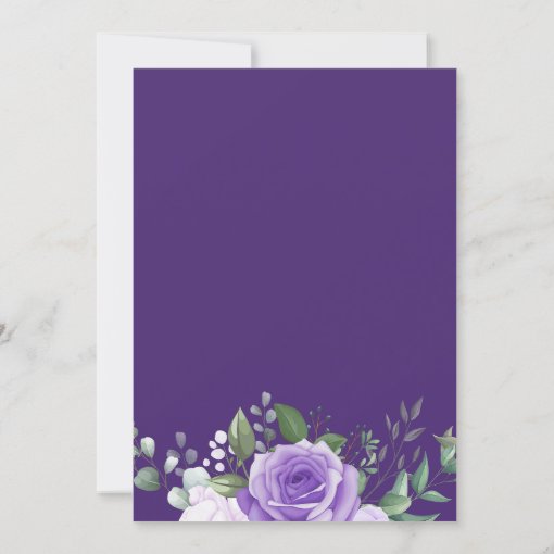 Celebration of Life Memorial Purple Floral Invitation | Zazzle