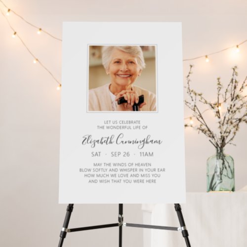 Celebration of Life Memorial Quote Modern Photo Foam Board