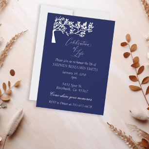 Celebration of Life Memorial Service Navy Invitation