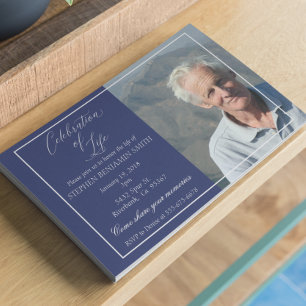 Celebration of Life Memorial Service Photo Custom Invitation