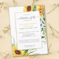 Celebration of Life Memorial Sunflower