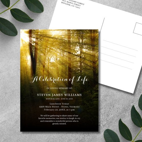 Celebration of Life Memorial Trees Postcard