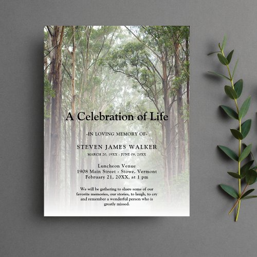 Celebration of Life Memorial Trees Postcard