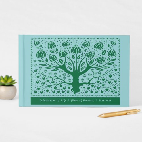 Celebration of Life Memorial Vintage Tree of Life Guest Book