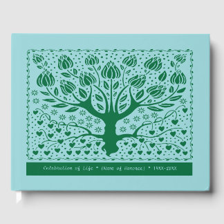 Celebration of Life Memorial Vintage Tree of Life Guest Book