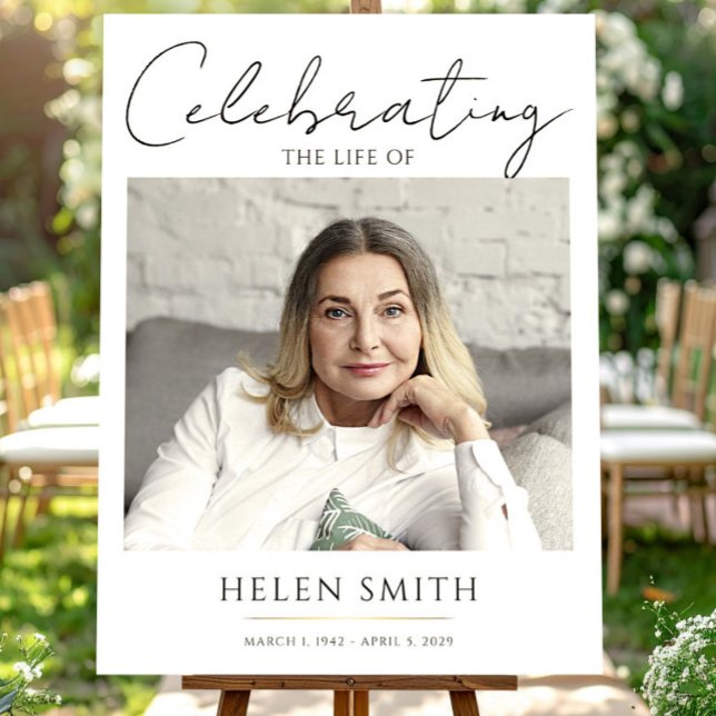 Celebration of Life, Minimalist Elegant Funeral Foam Board (Celebration of Life, Minimalist Elegant Funeral Foam Board, Loss of Mother)