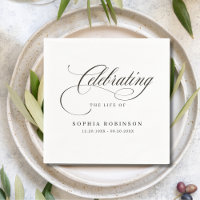 Celebration of Life Modern Elegant Script Funeral 