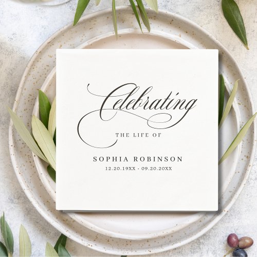 Celebration of Life Modern Elegant Script Funeral 