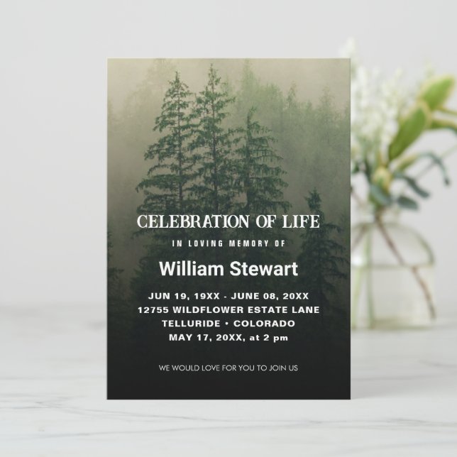 Celebration of Life | Modern Funeral Invitation (Standing Front)