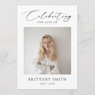 Celebration of Life Modern Memorial Photo Funeral Program