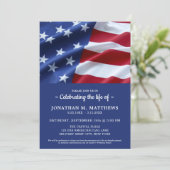 Celebration Of Life Modern Patriotic American Flag Invitation | Zazzle