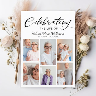 Celebration Of Life Modern Photo Funeral Memorial Program