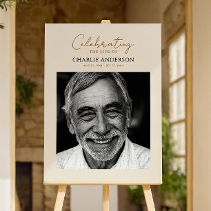 Celebration Of Life Modern Photo Memorial Sign