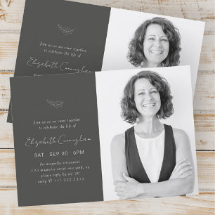 Celebration of Life Modern Simple Minimalist Photo Invitation