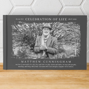 Celebration of Life Modern Simple Photo Guest Book