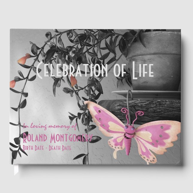 Celebration Of Life Monochrome Still Life Guest Book (Front)