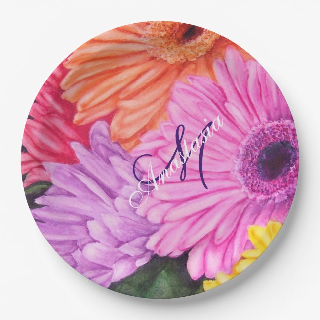 CELEBRATION OF LIFE MONOGRAM PARTY PAPER PLATES (Front)